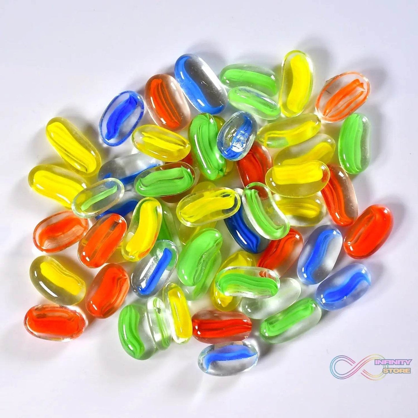 Glass Gem Stone, Flat Round Marbles Pebbles for Vase Fillers, Attractive pebbles for Aquarium Fish Tank. - infinityexculsivestore.com