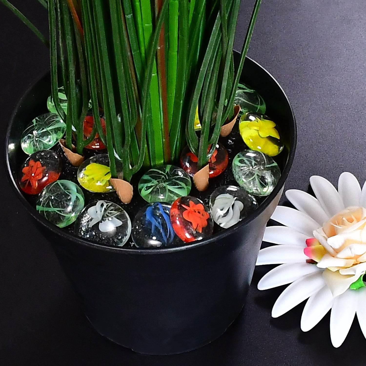 Glass Gem Stone, Flat Round Marbles Pebbles for Vase Fillers, Attractive pebbles for Aquarium Fish Tank. - infinityexculsivestore.com