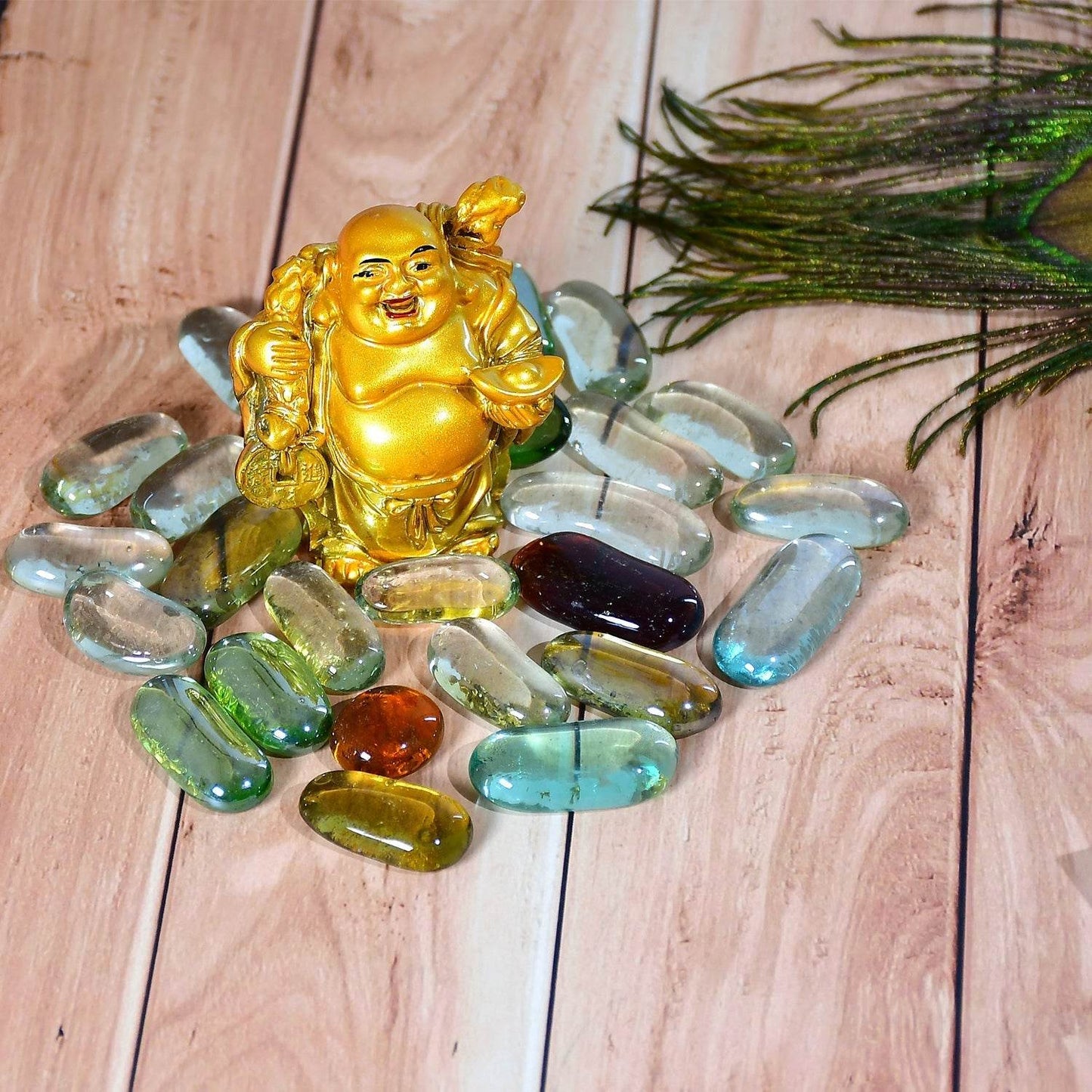 Glass Gem Stone, Flat Round Marbles Pebbles for Vase Fillers, Attractive pebbles for Aquarium Fish Tank. - infinityexculsivestore.com