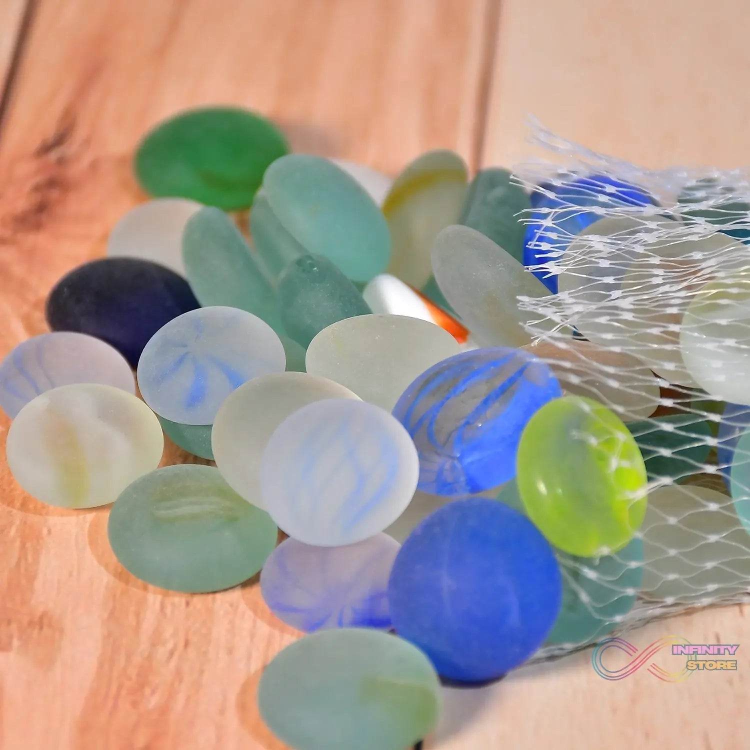 Glass Gem Stone, Flat Round Marbles Pebbles for Vase Fillers, Attractive pebbles for Aquarium Fish Tank. - infinityexculsivestore.com