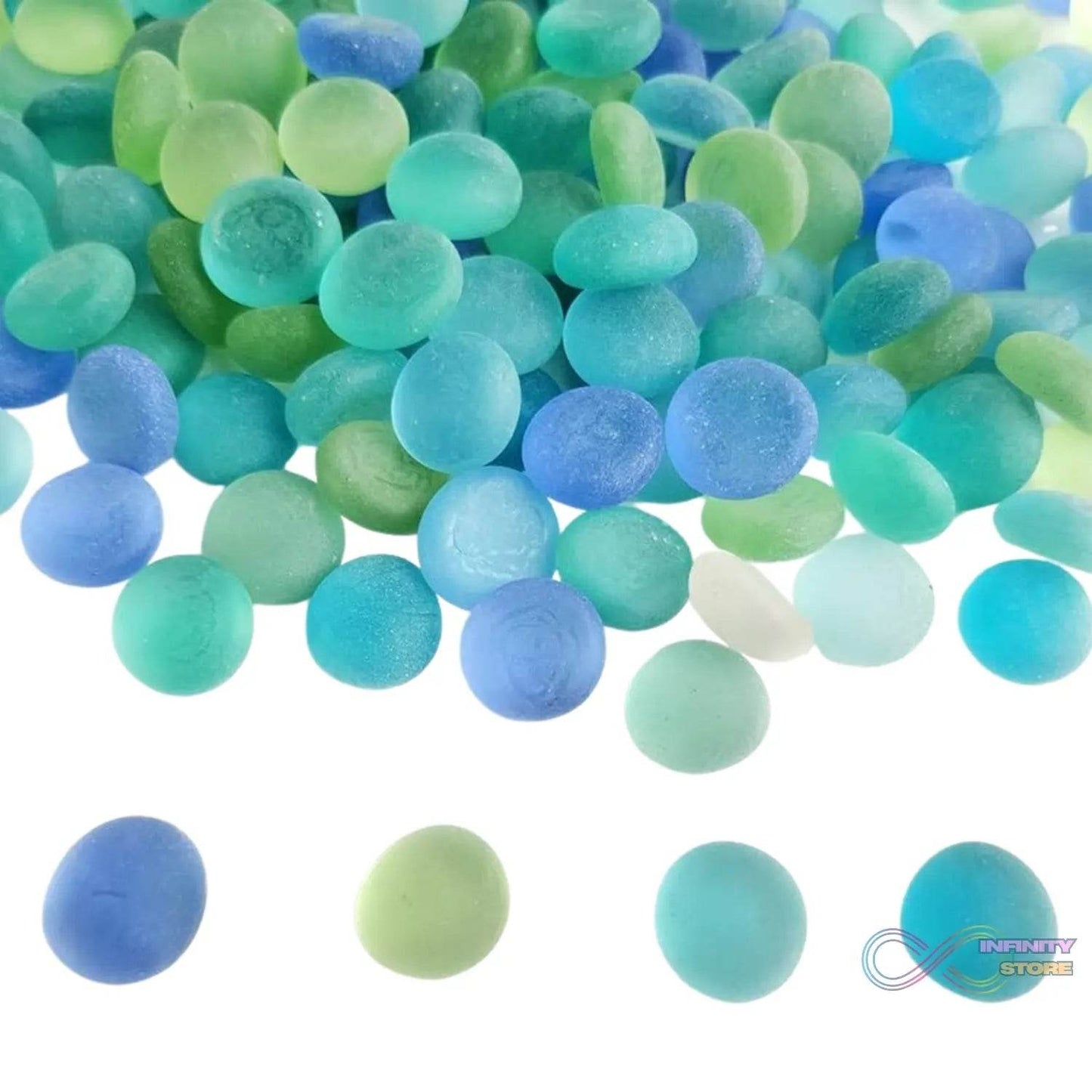 Glass Gem Stone, Flat Round Marbles Pebbles for Vase Fillers, Attractive pebbles for Aquarium Fish Tank. - infinityexculsivestore.com