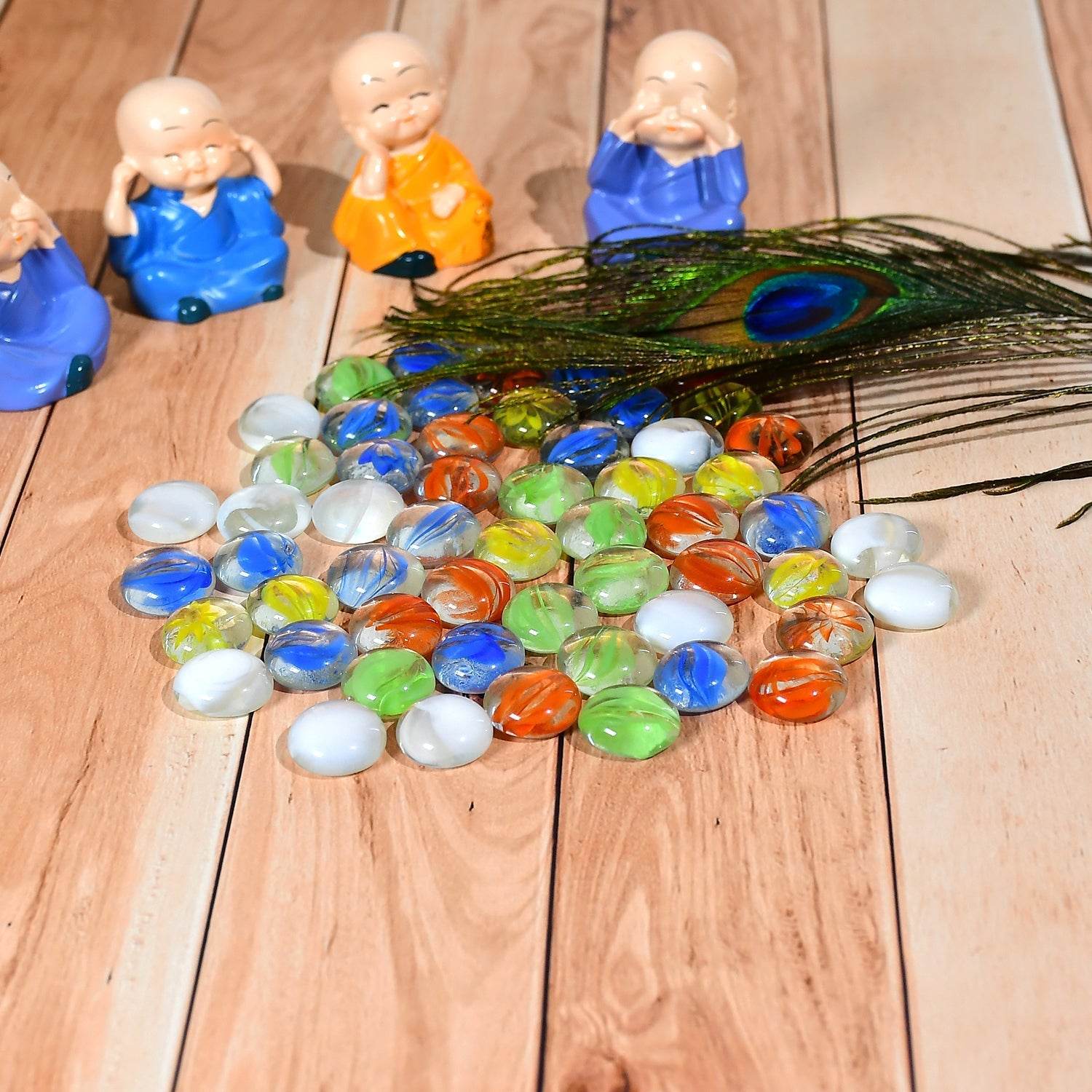 Glass Gem Stone, Flat Round Marbles Pebbles for Vase Fillers, Attractive pebbles for Aquarium Fish Tank. - infinityexculsivestore.com