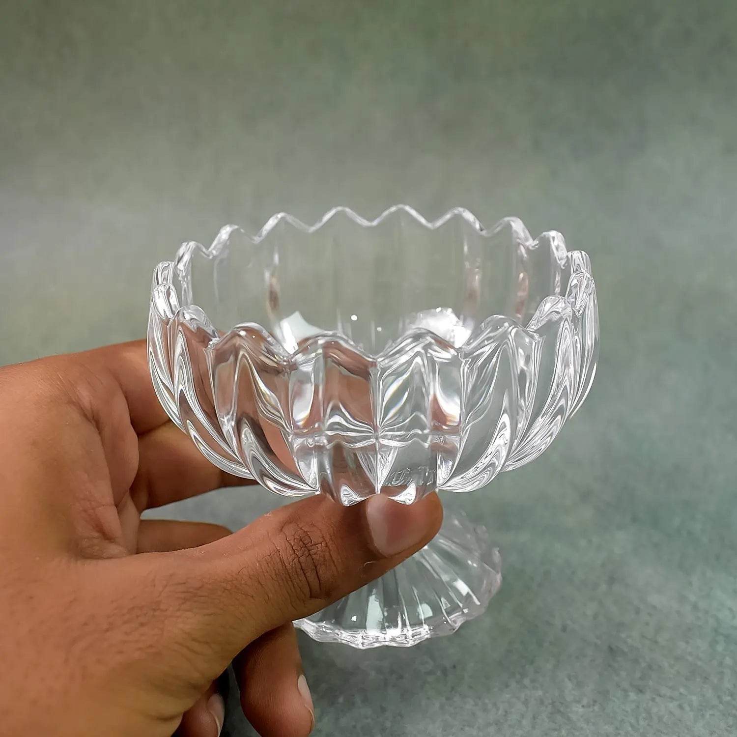 Glass Ice Cream Bowls Glass Dessert Cups for Sundae (6 pcs) - infinityexculsivestore.com