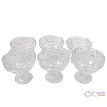 Glass Ice-Cream Cup Set, Home & Kitchen Serving or Dessert Cup (6 Pcs Set) - infinityexculsivestore.com
