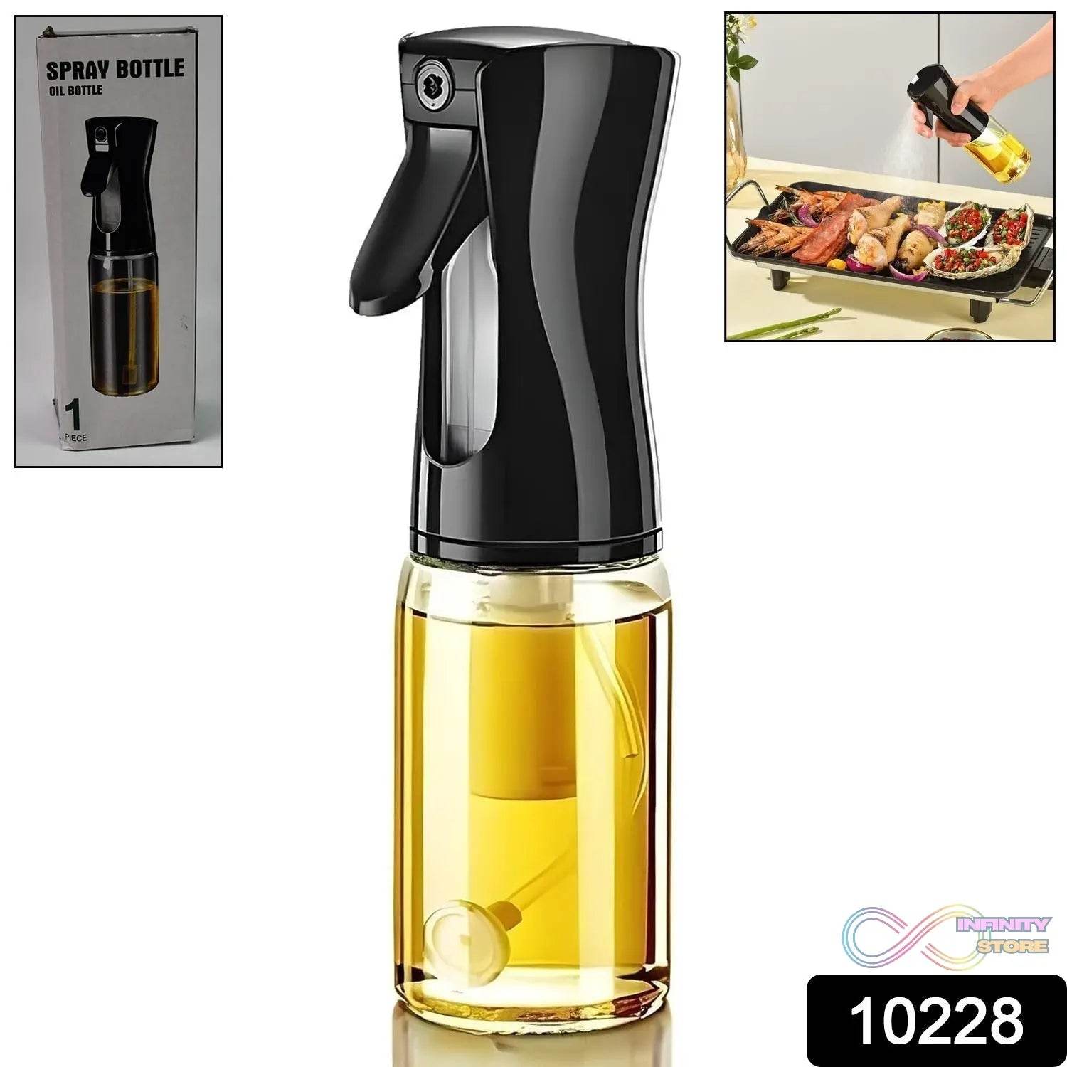 Glass Oil Dispenser Bottle Spray (1 Pc / 200 ml Approx) - infinityexculsivestore.com