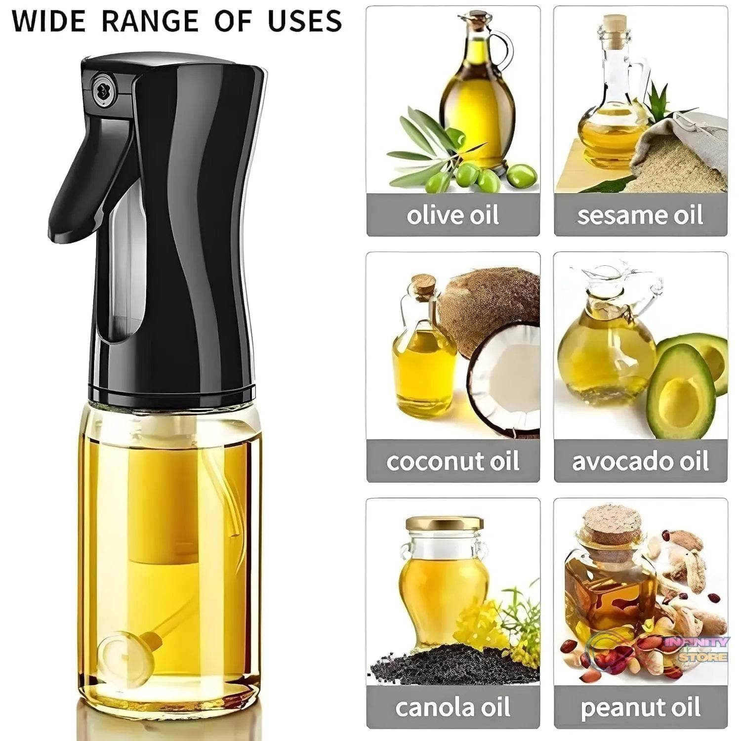 Glass Oil Dispenser Bottle Spray (1 Pc / 200 ml Approx) - infinityexculsivestore.com
