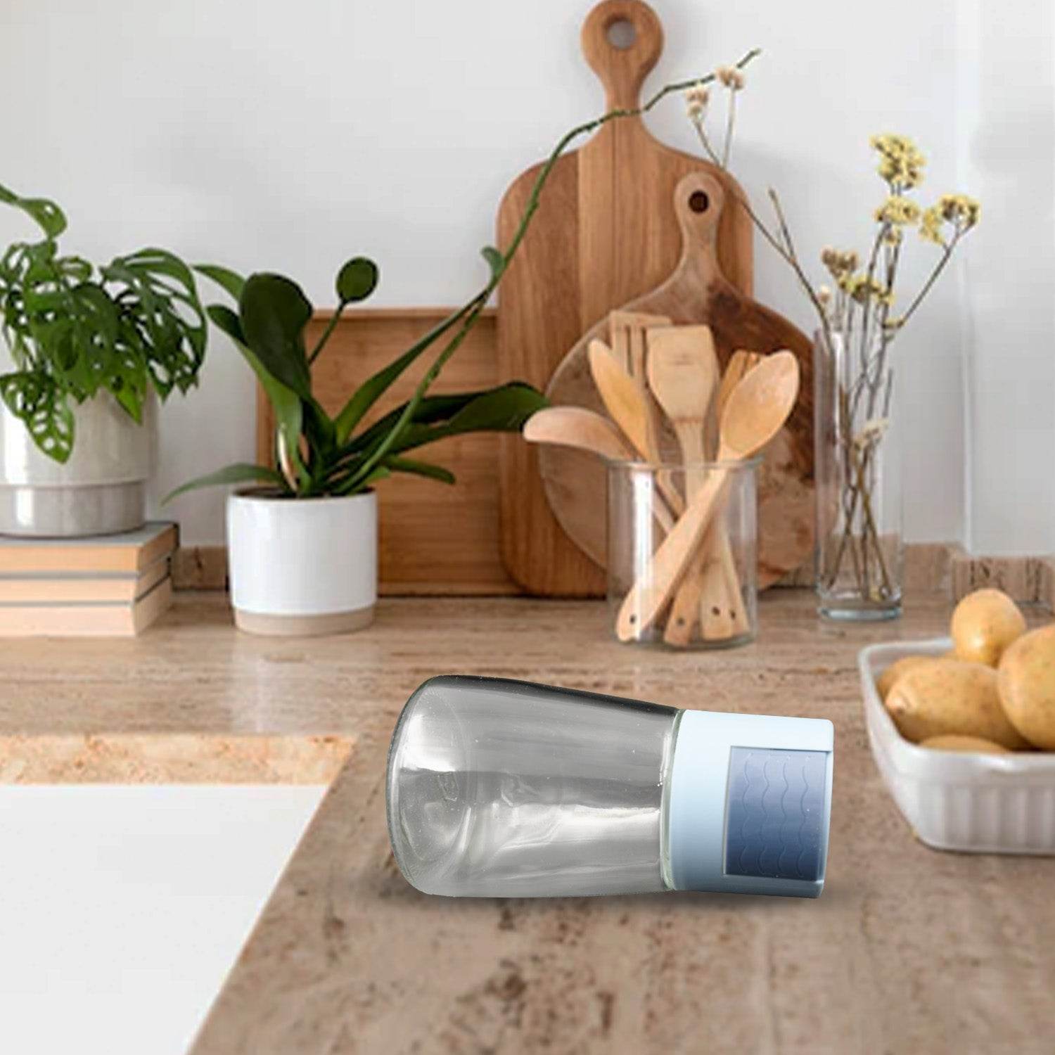 Glass Salt Bottle, Salt Dispenser, Glass Salt Shaker Pack of 1, Seasoning Shaker, Precise Quantitative 0.5g for Home Cooking Picnic Camping Ration Salt Shakers - infinityexculsivestore.com