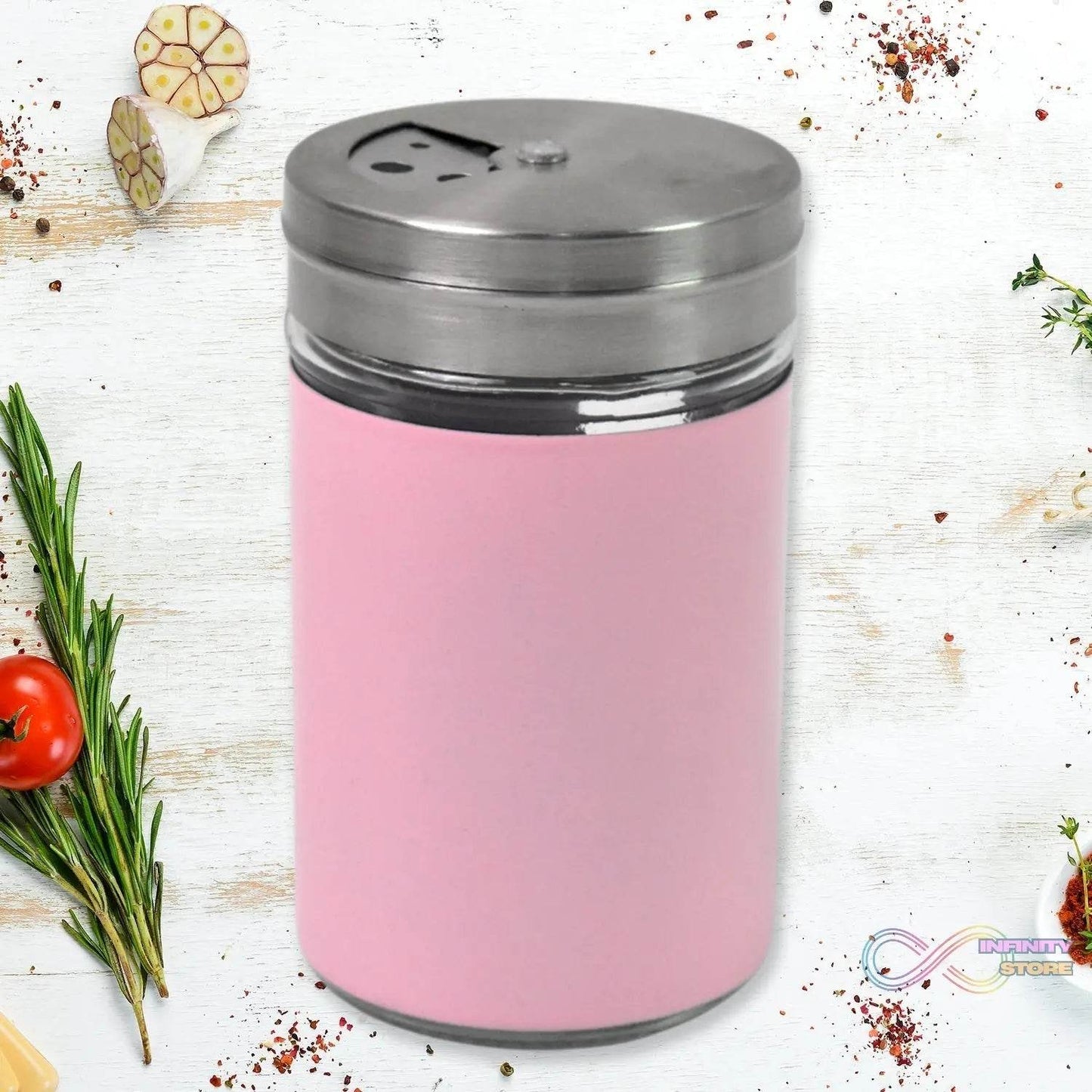 Glass Salt Bottle, Salt Dispenser (Pack of 1 / With Steel Lid) - infinityexculsivestore.com