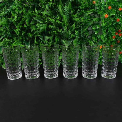 Glass Tumbler, Juice Glasses and Transparent Water Glasses Big Size (6 Pcs Set / 278 ML) - infinityexculsivestore.com