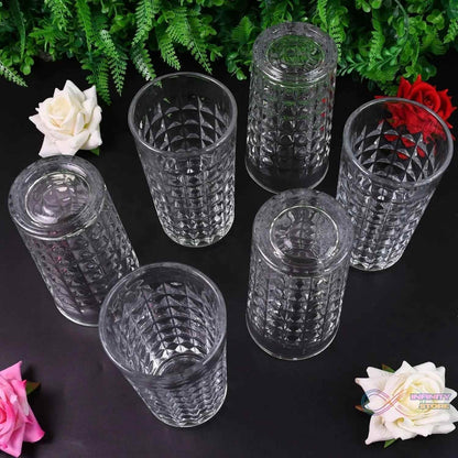 Glass Tumbler, Juice Glasses and Transparent Water Glasses Big Size (6 Pcs Set / 278 ML) - infinityexculsivestore.com