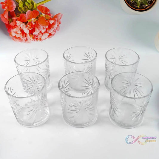 Glass Tumbler Set, Juice Glasses and Transparent Water (6 Pcs Set) - infinityexculsivestore.com