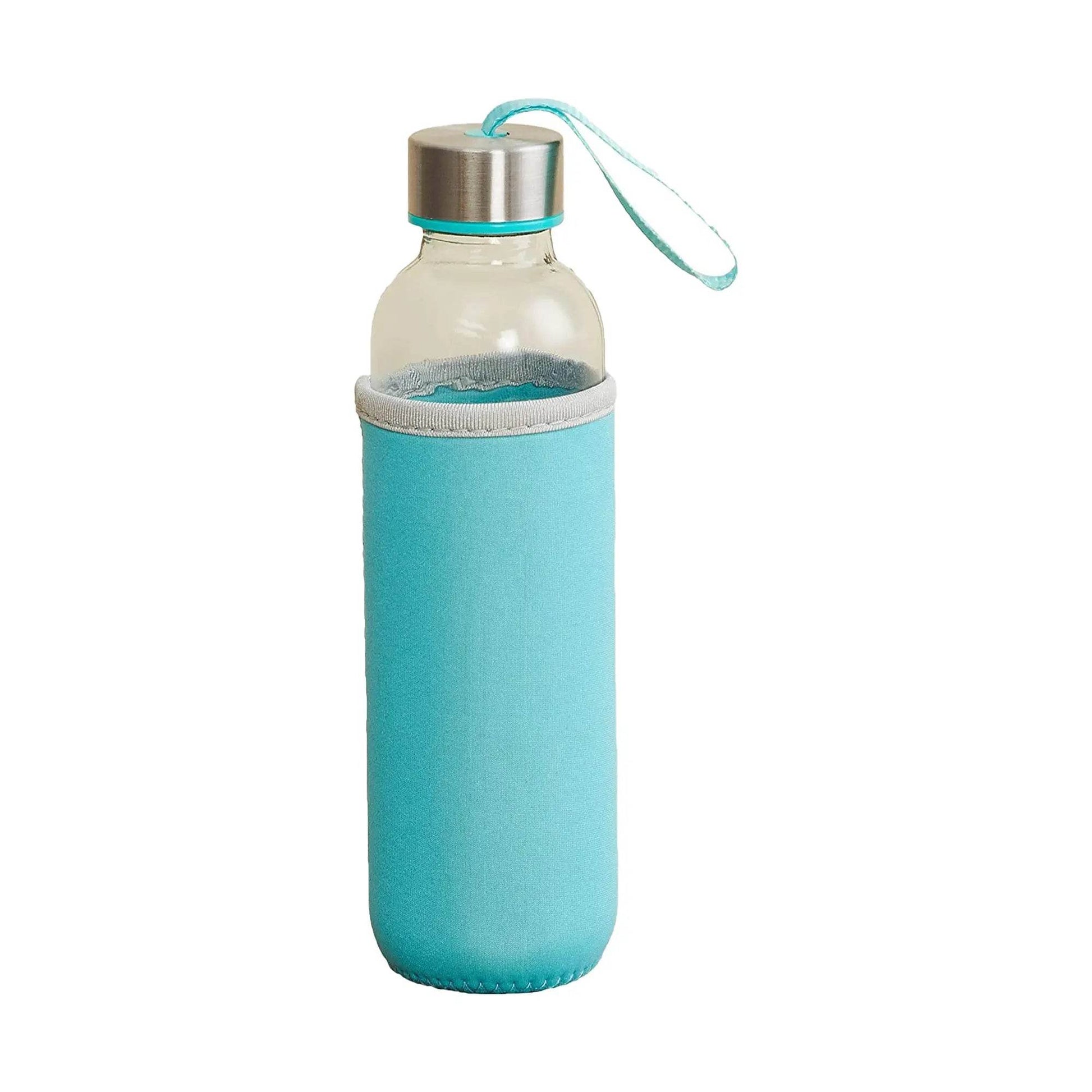 Glass Water Bottle (500 ml) With Cover - infinityexculsivestore.com