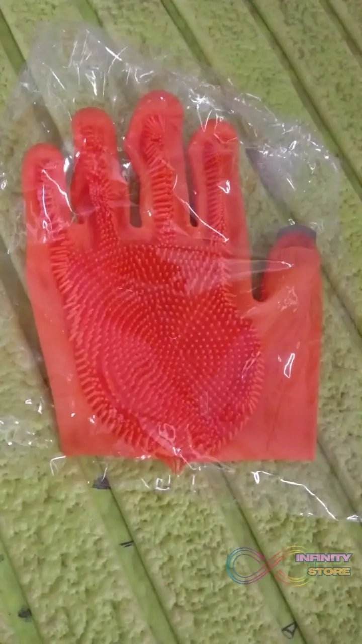 Gloves Magic Silicone Dish Washing Gloves With thumb knife finger protecor gears cutting vegetable (1 Pair) - infinityexculsivestore.com