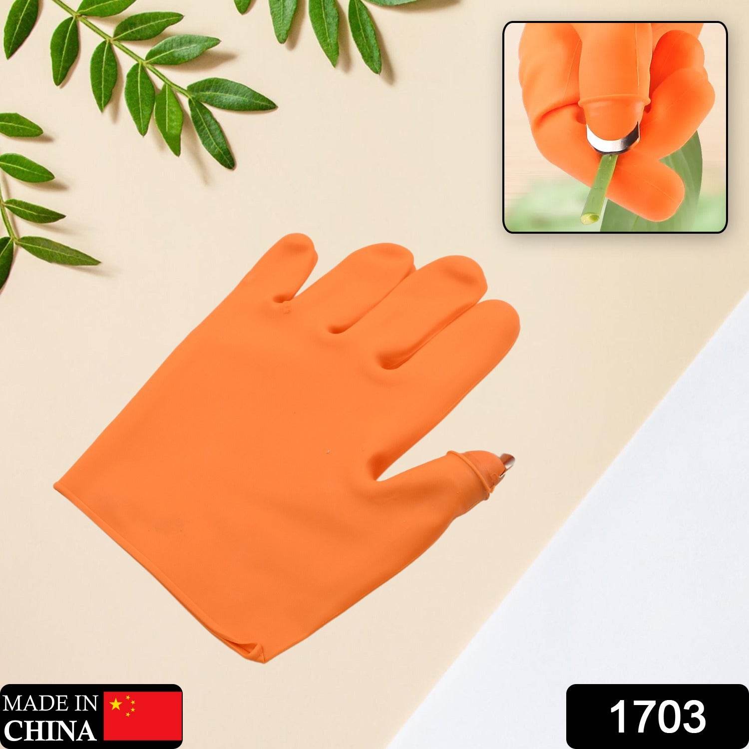 Gloves Silicone Thumb Knife Finger Protector Gears Cutting Vegetable Harvesting Knife Pinching Plant Blade Scissors Garden Gloves, Right-Handed Gloves (1Pc) - infinityexculsivestore.com