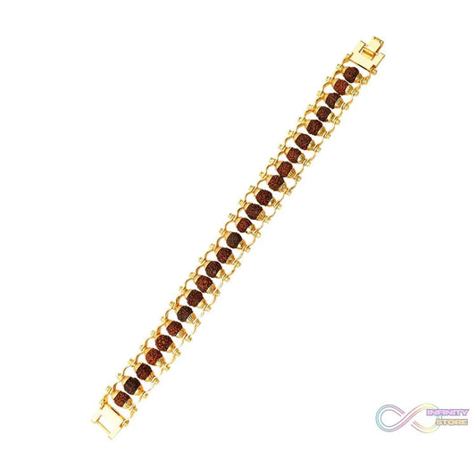 Golden Modern Rudraksha Bracelet (1 Pc) - infinityexculsivestore.com