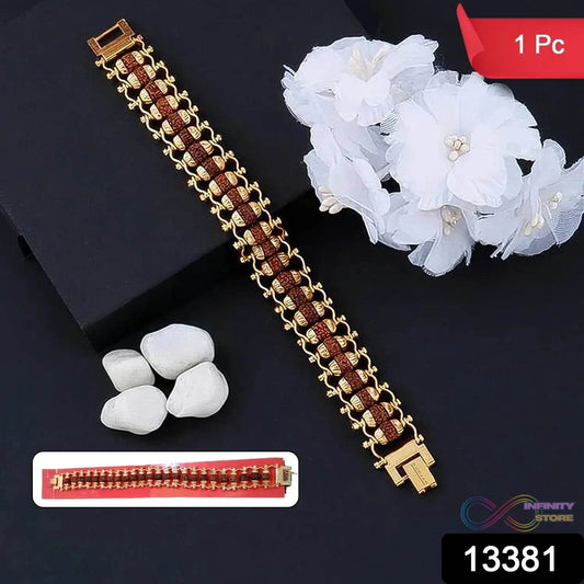 Golden Modern Rudraksha Bracelet (1 Pc) - infinityexculsivestore.com