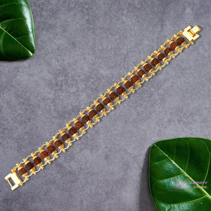 Golden Modern Rudraksha Bracelet (1 Pc) - infinityexculsivestore.com