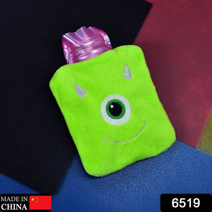 Green One-Eyed Monster Print Small Hot Water Bag with Cover for Pain Relief - infinityexculsivestore.com