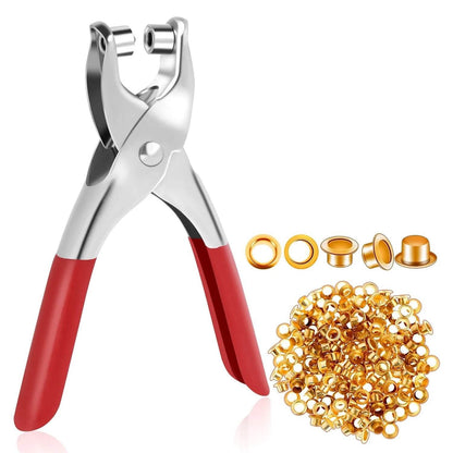 Grommet Setting Tool with 25 PCS Gold Eyelets Grommets Steel Hole Punch Setter Kit for Leather, Canvas, All Fabrics Men and Women Clothes, Shoes, Belts, Crafts - infinityexculsivestore.com