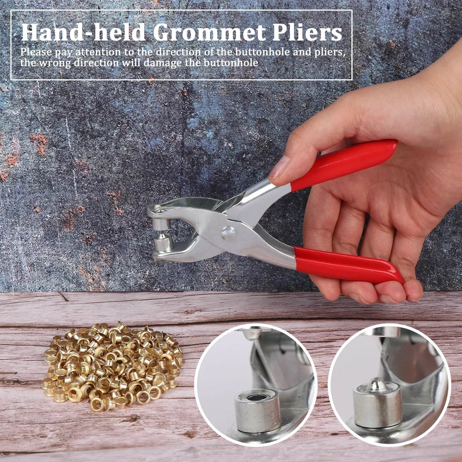 Grommet Setting Tool with 25 PCS Gold Eyelets Grommets Steel Hole Punch Setter Kit for Leather, Canvas, All Fabrics Men and Women Clothes, Shoes, Belts, Crafts - infinityexculsivestore.com