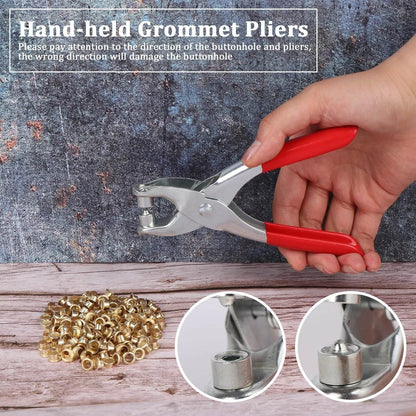 Grommet Setting Tool with 25 PCS Gold Eyelets Grommets Steel Hole Punch Setter Kit for Leather, Canvas, All Fabrics Men and Women Clothes, Shoes, Belts, Crafts - infinityexculsivestore.com
