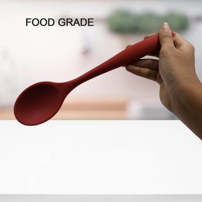 HEAT RESISTANT SILICONE BASTING SPOON NON-STICK SPOON HYGIENIC SOLID COATING COOKWARE KITCHEN TOOLS (27CM) - infinityexculsivestore.com