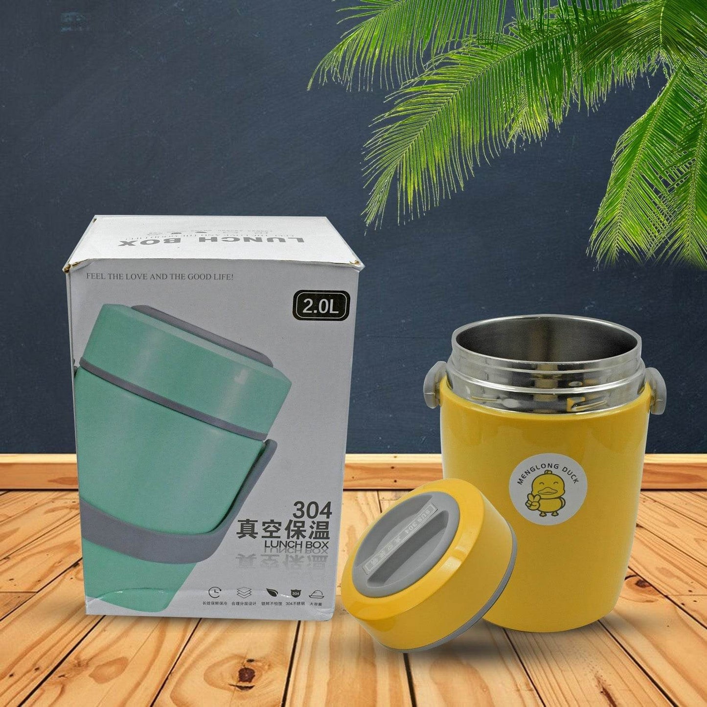 HEAVY LEAK-PROOF STAINLESS STEEL LUNCH BOX/ TIFFIN BOX, 2 COMPARTMENT, FOOD BOX FOR THERMAL CONTAINER FOR FOOD STAINLESS STEEL FOR STUDENT FOR WORK FOR TRAVEL (2 LTR.) - infinityexculsivestore.com