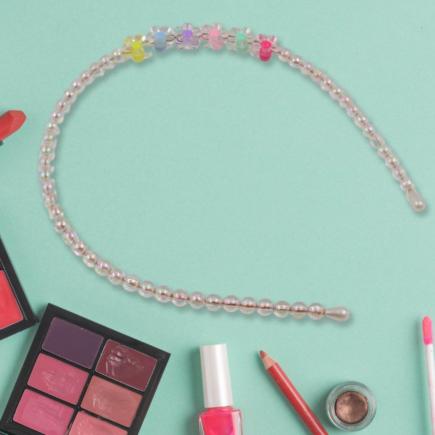 Hair Accessories Metal Handmade Colorful beads With Pearls Fancy Party Hairband (1 Pc / Mix Design) - infinityexculsivestore.com