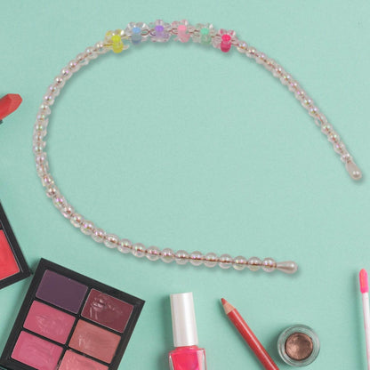 Hair Accessories Metal Handmade Colorful beads With Pearls Fancy Party Hairband (1 Pc / Mix Design) - infinityexculsivestore.com