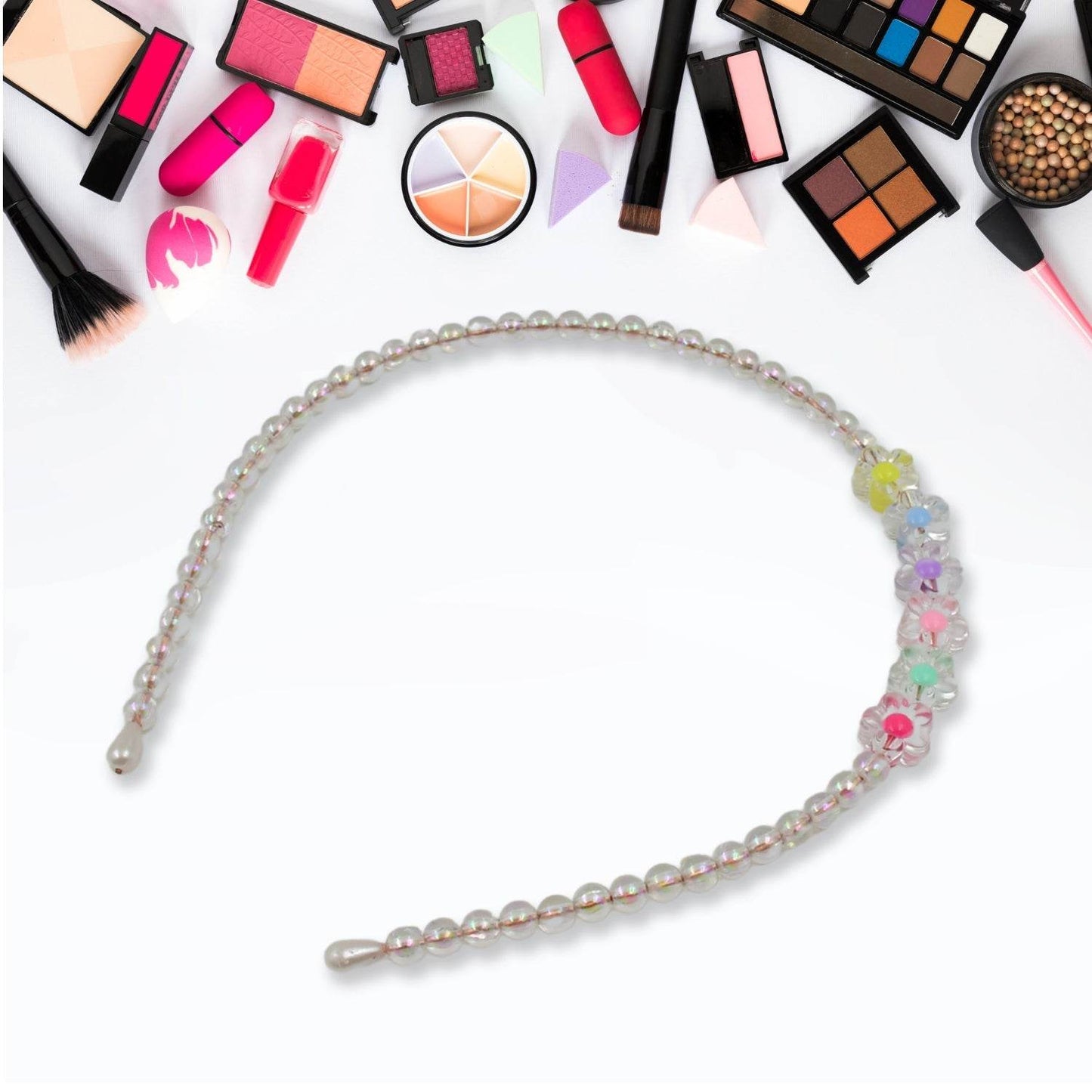 Hair Accessories Metal Handmade Colorful beads With Pearls Fancy Party Hairband (1 Pc / Mix Design) - infinityexculsivestore.com