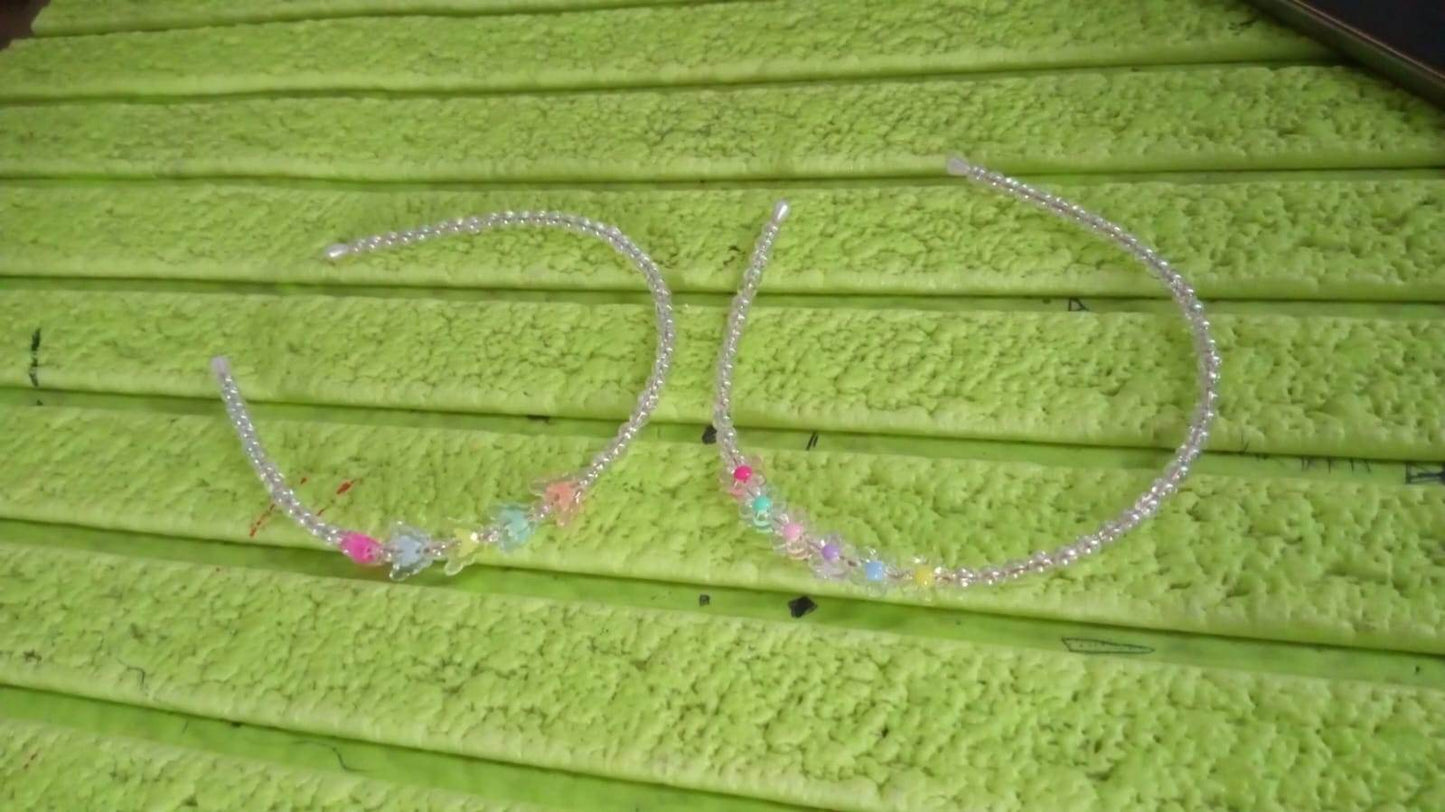 Hair Accessories Metal Handmade Colorful beads With Pearls Fancy Party Hairband (1 Pc / Mix Design) - infinityexculsivestore.com