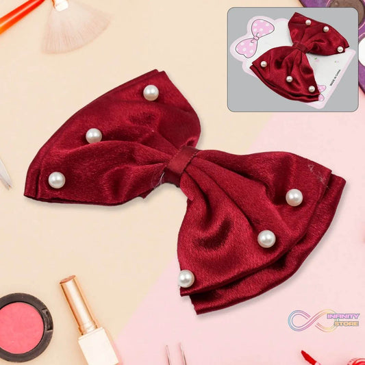 Hair Bow Knot Clip Suitable For Girls (1 Pc / Multicolour) - infinityexculsivestore.com