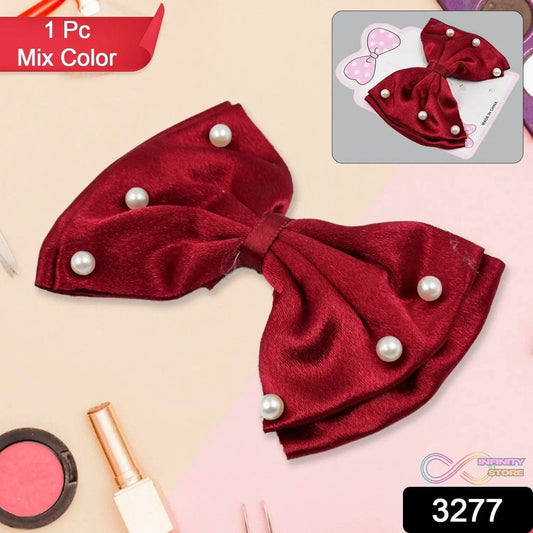 Hair Bow Knot Clip Suitable For Girls (1 Pc / Multicolour) - infinityexculsivestore.com