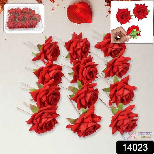 Hair Clip Red Rose Bridal Hair Pins Rose (12 Pcs Set) - infinityexculsivestore.com