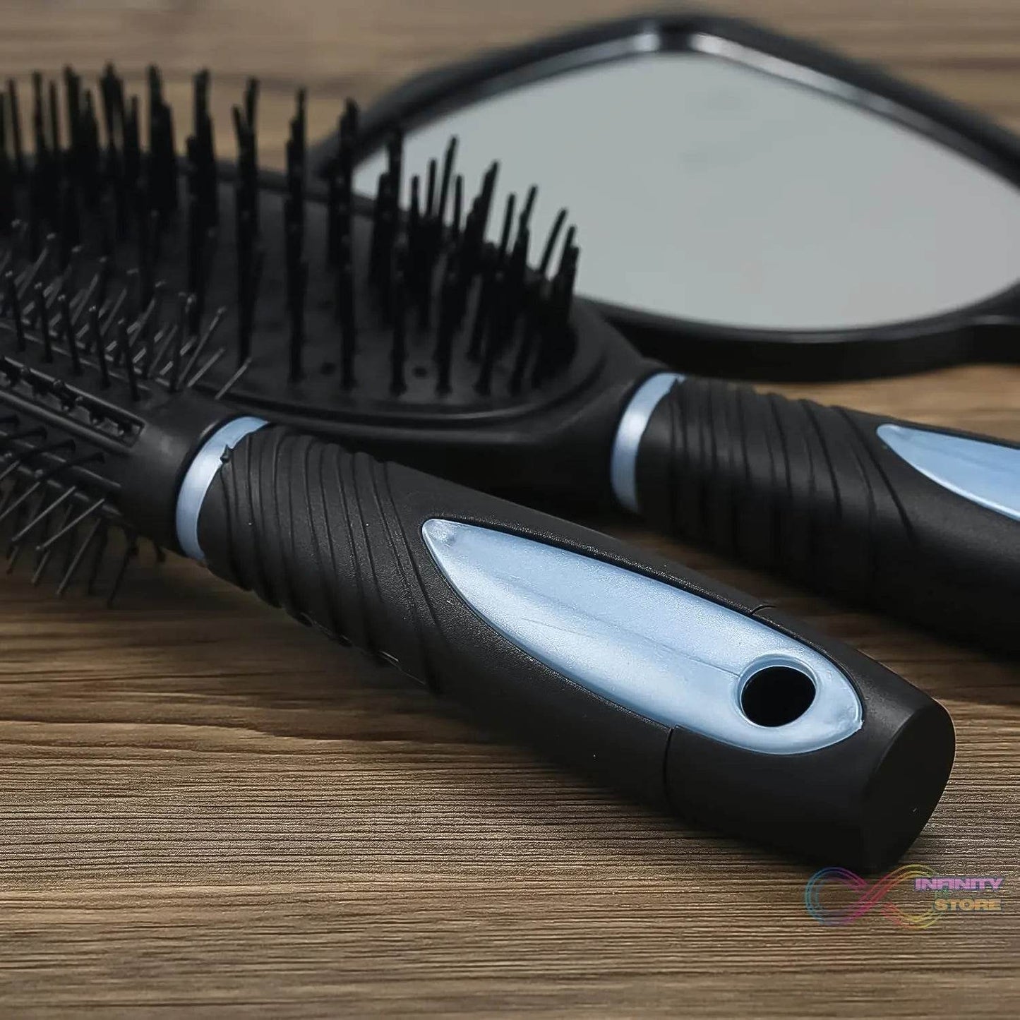 Hair Combs Mirror Set Professional Salon Hair Cutting Brushes Sets (5 Pc With Stand) - infinityexculsivestore.com