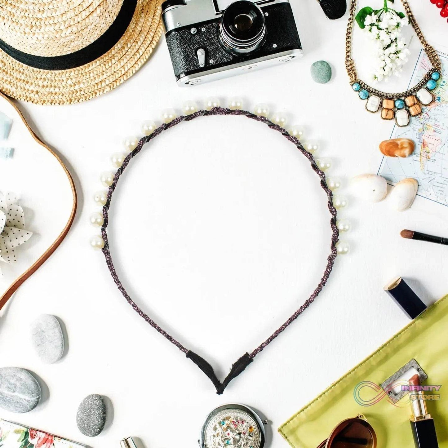 Hairband Pearls Fancy Party Hairband (1 Pc / Mix Design) - infinityexculsivestore.com