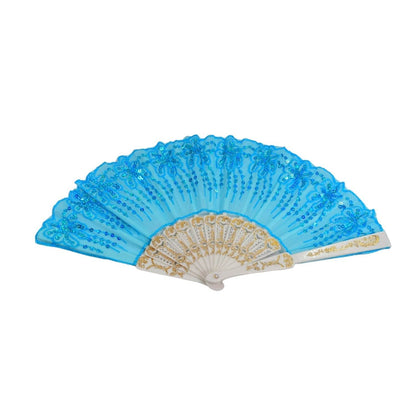 Hand Folding Fan, Chinese Vintage Style Handheld Fan with Fabric Sleeve - infinityexculsivestore.com