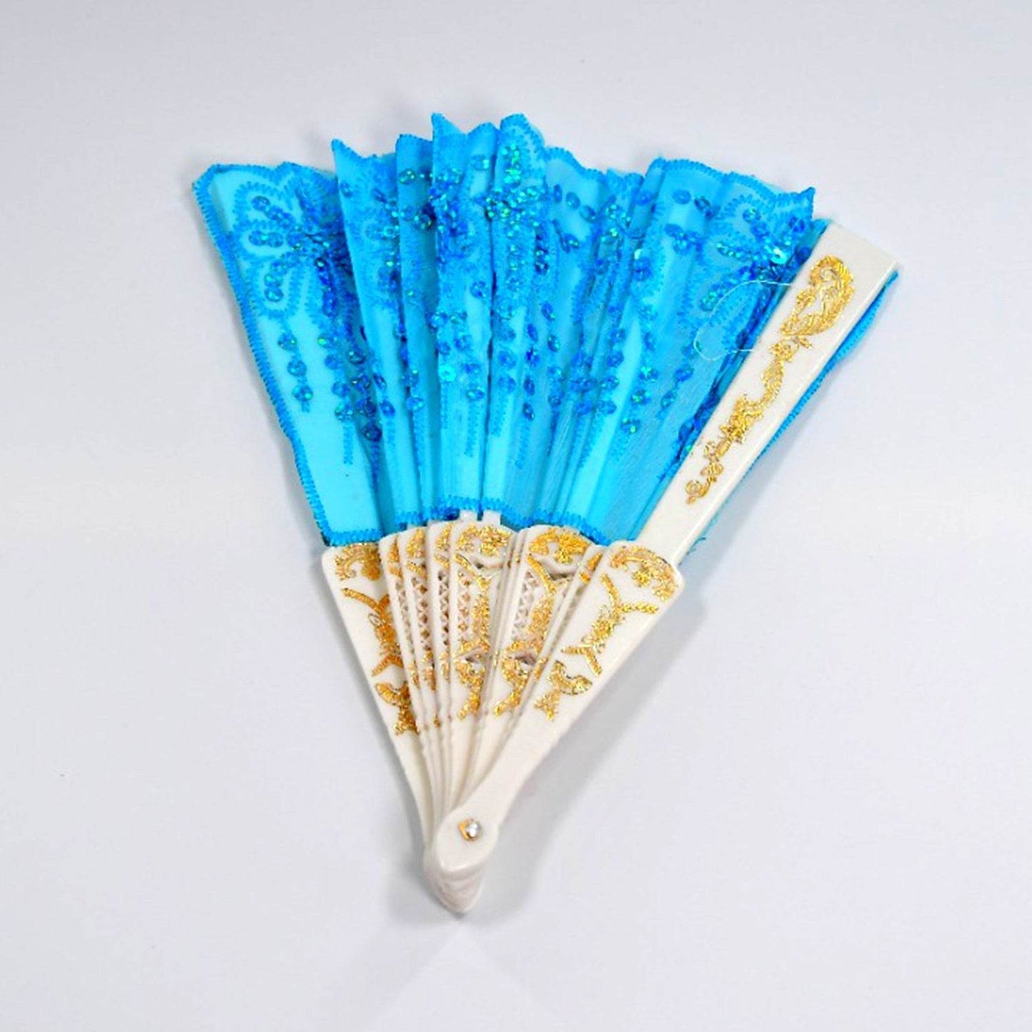 Hand Folding Fan, Chinese Vintage Style Handheld Fan with Fabric Sleeve - infinityexculsivestore.com