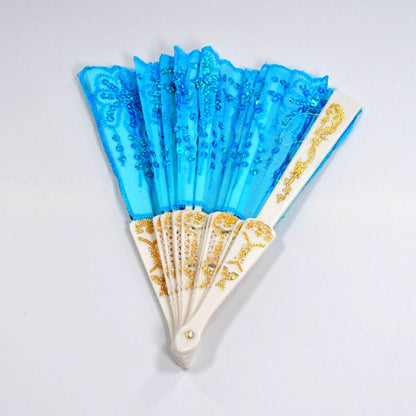 Hand Folding Fan, Chinese Vintage Style Handheld Fan with Fabric Sleeve - infinityexculsivestore.com