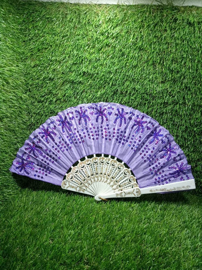 Hand Folding Fan, Chinese Vintage Style Handheld Fan with Fabric Sleeve - infinityexculsivestore.com