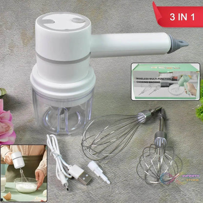Hand Mixer Food Chopper Cordless 3 in 1 Electric Hand Mixer (1 Set) - infinityexculsivestore.com