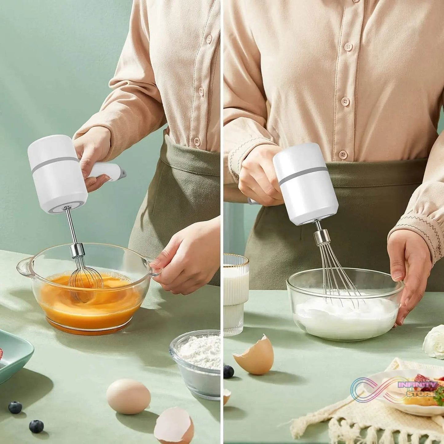 Hand Mixer Food Chopper Cordless 3 in 1 Electric Hand Mixer (1 Set) - infinityexculsivestore.com