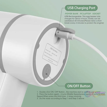 Hand Mixer Food Chopper Cordless 3 in 1 Electric Hand Mixer (1 Set) - infinityexculsivestore.com