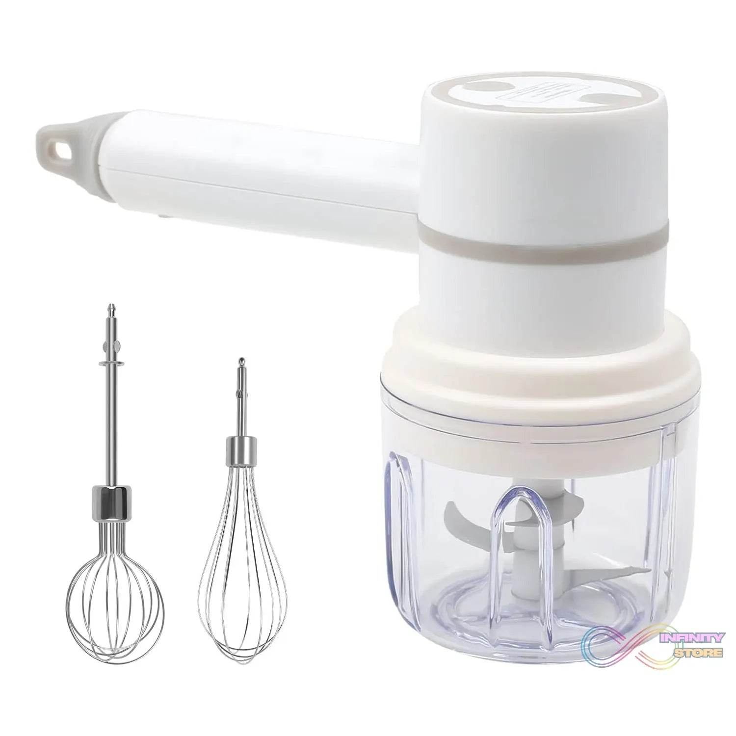 Hand Mixer Food Chopper Cordless 3 in 1 Electric Hand Mixer (1 Set) - infinityexculsivestore.com