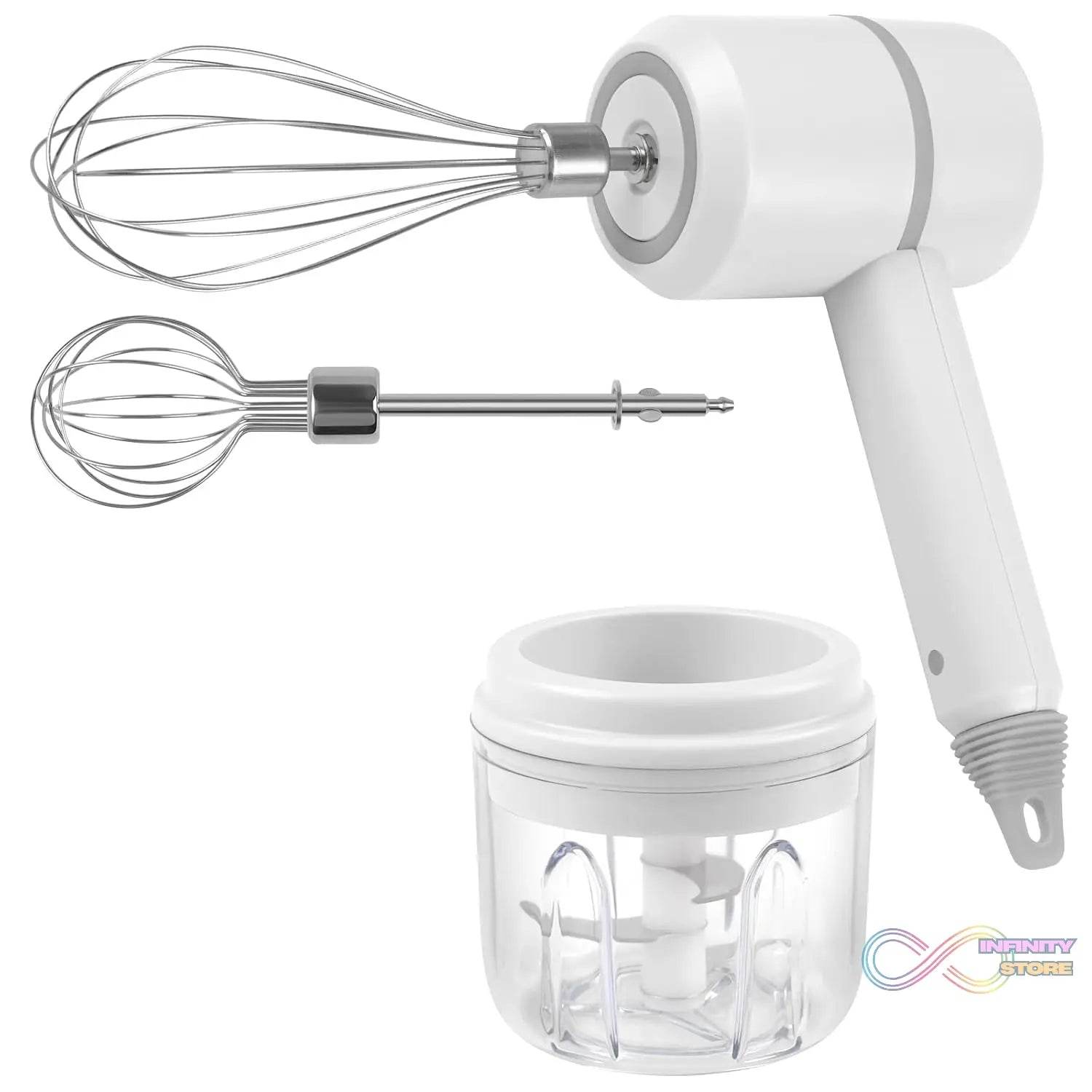Hand Mixer Food Chopper Cordless 3 in 1 Electric Hand Mixer (1 Set) - infinityexculsivestore.com