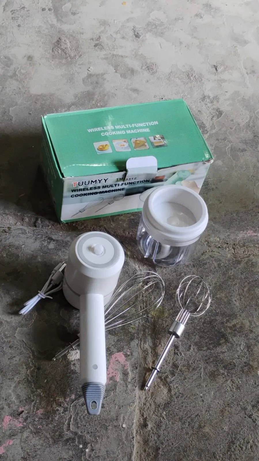 Hand Mixer Food Chopper Cordless 3 in 1 Electric Hand Mixer (1 Set) - infinityexculsivestore.com