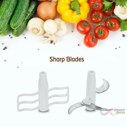 Hand Press Fruits and Vegetable 2 in 1 Push Chopper for Kitchen, 3 Sharp Stainless Steel Blades (1600Ml) - infinityexculsivestore.com