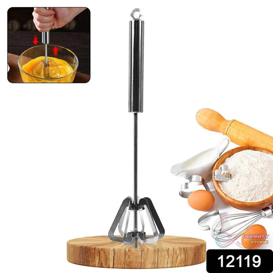 Hand Push Mixer, Egg Whisk, Stainless Steel Blender (1 Pc) - infinityexculsivestore.com