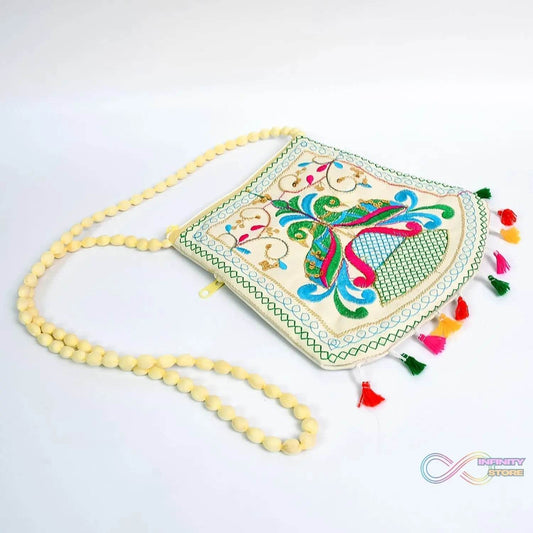 Handcrafted Cotton Embroidered Shoulder Bag / Purse for Girls & women (1 Pc / 9 Inch / Mix Desing) - infinityexculsivestore.com