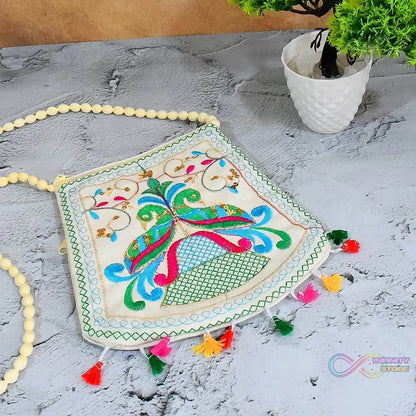 Handcrafted Cotton Embroidered Shoulder Bag / Purse for Girls & women (1 Pc / 9 Inch / Mix Desing) - infinityexculsivestore.com